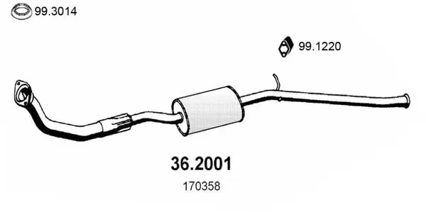 Handler.Part Front silencer ASSO 362001 1