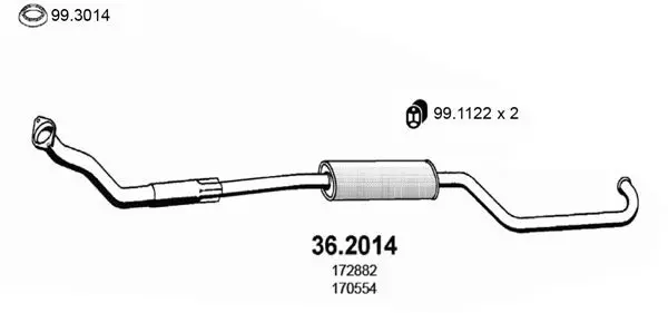 Handler.Part Front silencer ASSO 362014 1