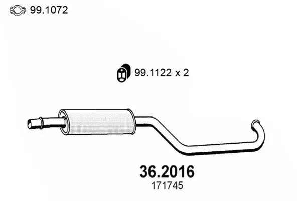 Handler.Part Front silencer ASSO 362016 1