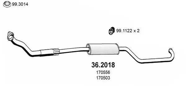 Handler.Part Front silencer ASSO 362018 1