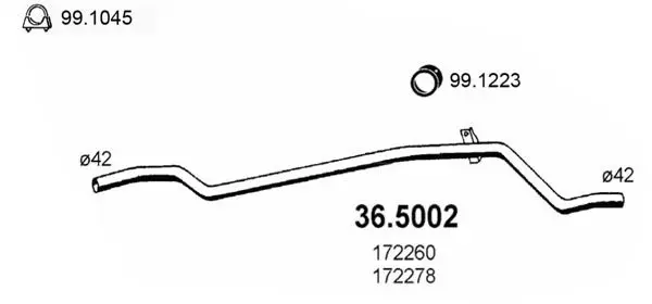 Handler.Part Exhaust pipe ASSO 365002 1