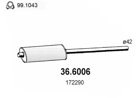 Handler.Part Middle silencer ASSO 366006 1