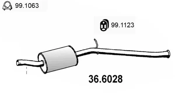 Handler.Part Middle silencer ASSO 366028 1