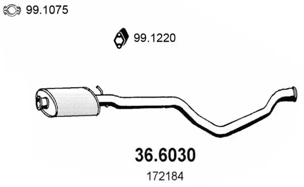 Handler.Part Middle silencer ASSO 366030 1