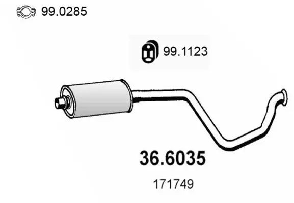 Handler.Part Middle silencer ASSO 366035 1