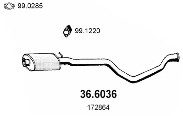 Handler.Part Middle silencer ASSO 366036 1