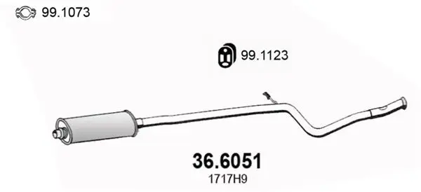 Handler.Part Middle silencer ASSO 366051 1