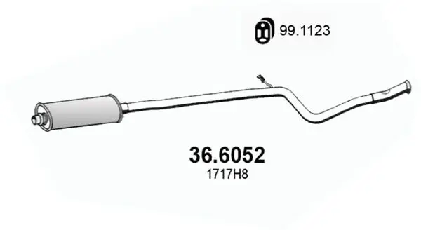 Handler.Part Middle silencer ASSO 366052 1