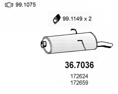 Handler.Part End silencer ASSO 367036 1