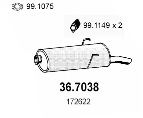 Handler.Part End silencer ASSO 367038 1