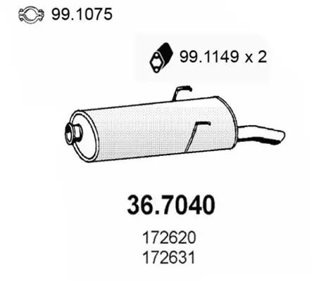 Handler.Part End silencer ASSO 367040 1