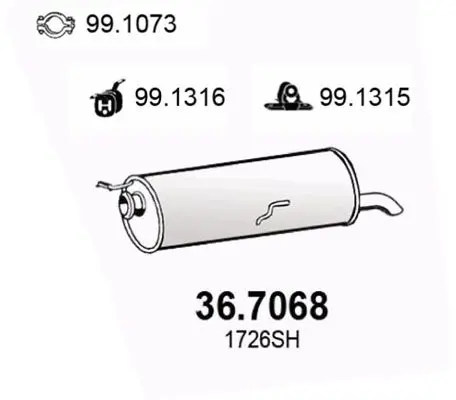 Handler.Part End silencer ASSO 367068 1