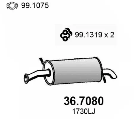 Handler.Part End silencer ASSO 367080 1