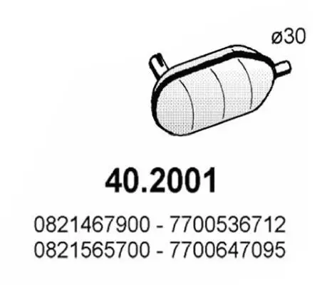 Handler.Part Front silencer ASSO 402001 1