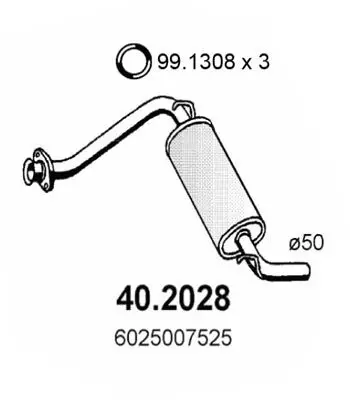 Handler.Part Front silencer ASSO 402028 1