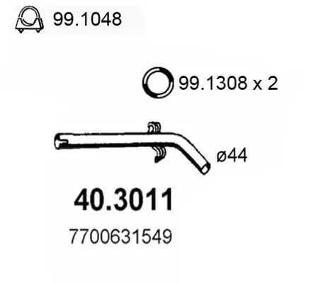 Handler.Part Exhaust pipe ASSO 403011 1