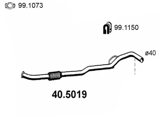 Handler.Part Exhaust pipe ASSO 405019 1