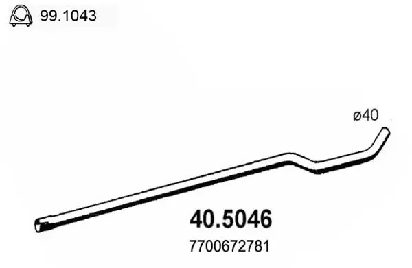 Handler.Part Exhaust pipe ASSO 405046 1