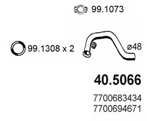 Handler.Part Exhaust pipe ASSO 405066 1