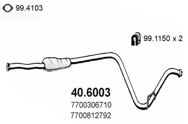 Handler.Part Middle silencer ASSO 406003 1