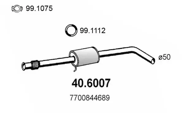 Handler.Part Middle silencer ASSO 406007 1