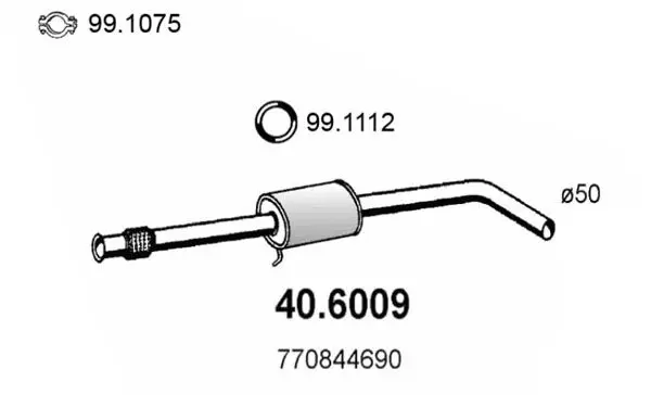 Handler.Part Middle silencer ASSO 406009 1