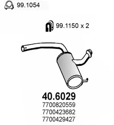 Handler.Part Middle silencer ASSO 406029 1