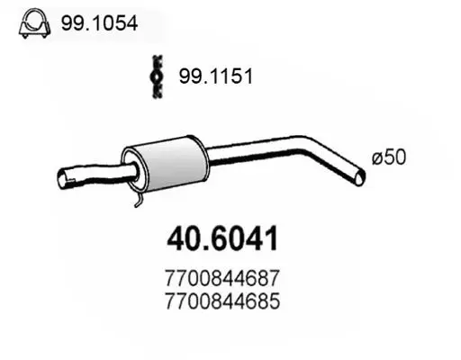 Handler.Part Middle silencer ASSO 406041 1