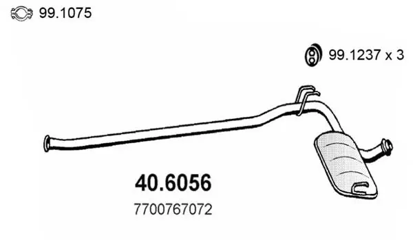 Handler.Part Middle silencer ASSO 406056 1