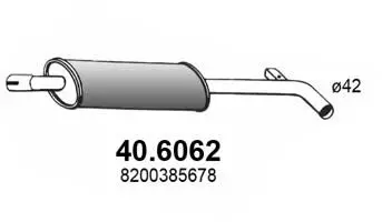 Handler.Part Middle silencer ASSO 406062 1