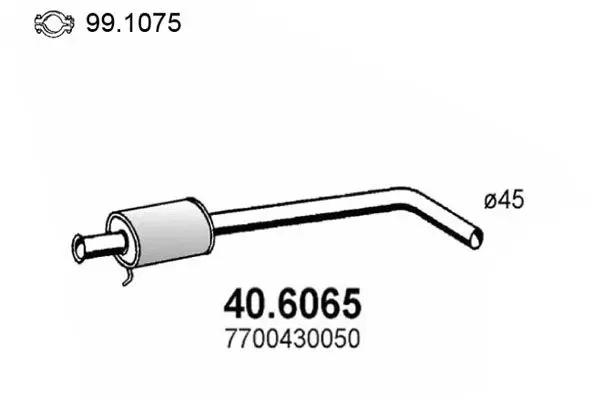 Handler.Part Middle silencer ASSO 406065 1