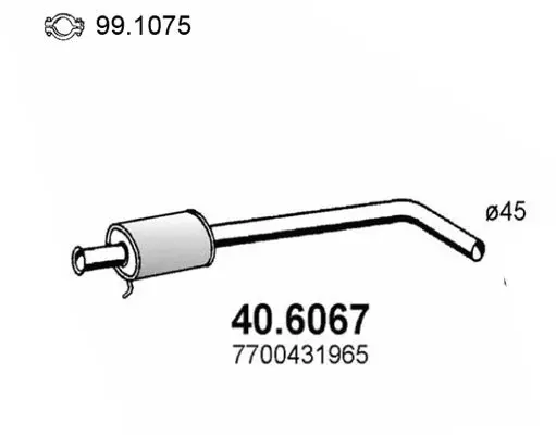 Handler.Part Middle silencer ASSO 406067 1