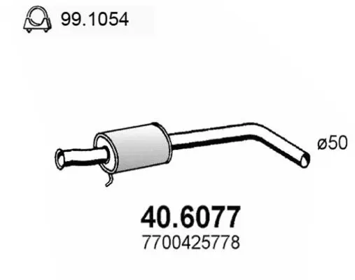 Handler.Part Middle silencer ASSO 406077 1