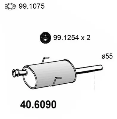 Handler.Part Middle silencer ASSO 406090 1