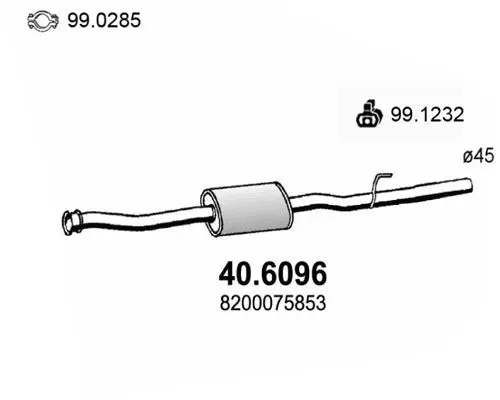 Handler.Part Middle silencer ASSO 406096 1