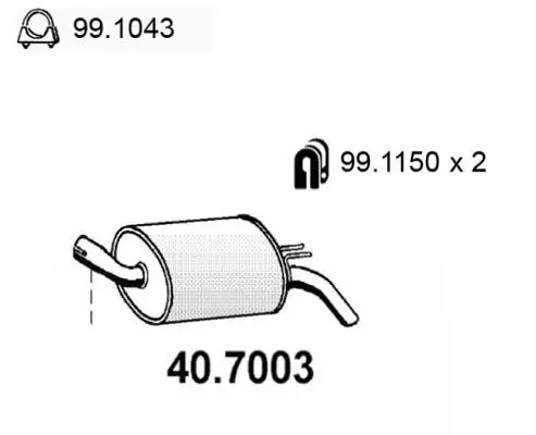 Handler.Part End silencer ASSO 407003 1