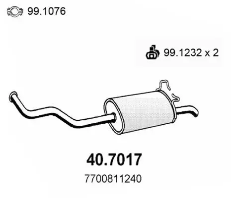 Handler.Part End silencer ASSO 407017 1