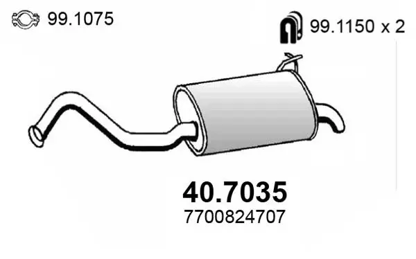 Handler.Part End silencer ASSO 407035 1