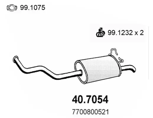 Handler.Part End silencer ASSO 407054 1