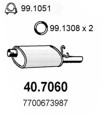 Handler.Part End silencer ASSO 407060 1