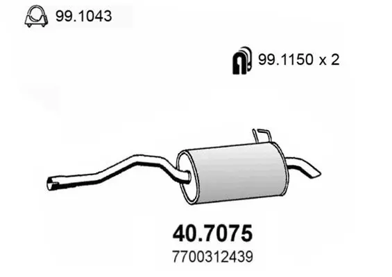 Handler.Part End silencer ASSO 407075 1