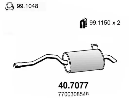 Handler.Part End silencer ASSO 407077 1