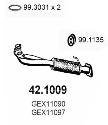 Handler.Part Exhaust pipe ASSO 421009 1