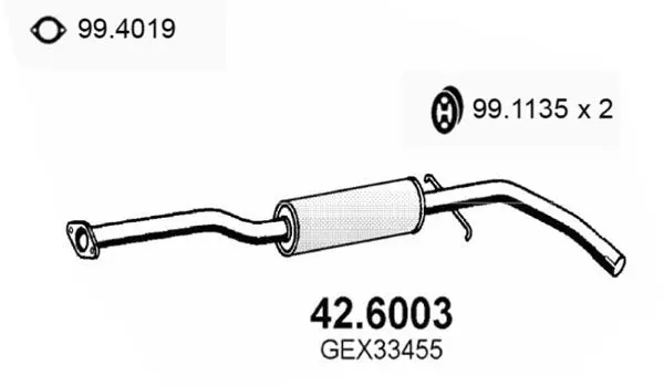 Handler.Part Middle silencer ASSO 426003 1