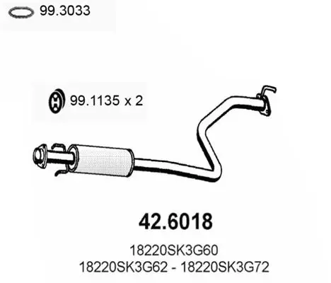 Handler.Part Middle silencer ASSO 426018 1