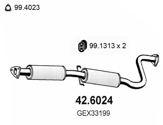 Handler.Part Middle silencer ASSO 426024 1