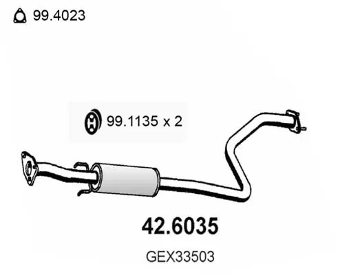 Handler.Part Middle silencer ASSO 426035 1