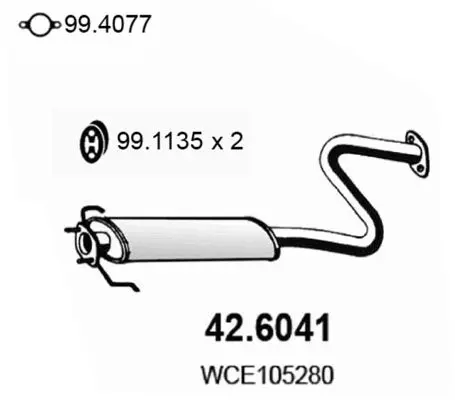 Handler.Part Middle silencer ASSO 426041 1