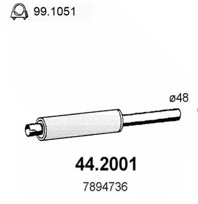 Handler.Part Front silencer ASSO 442001 1