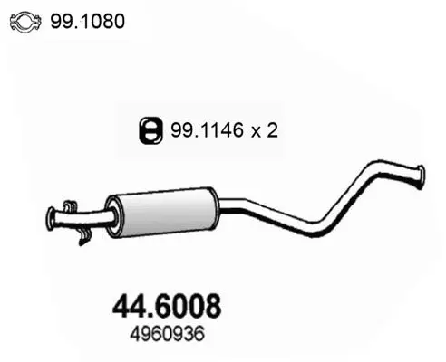 Handler.Part Middle silencer ASSO 446008 1